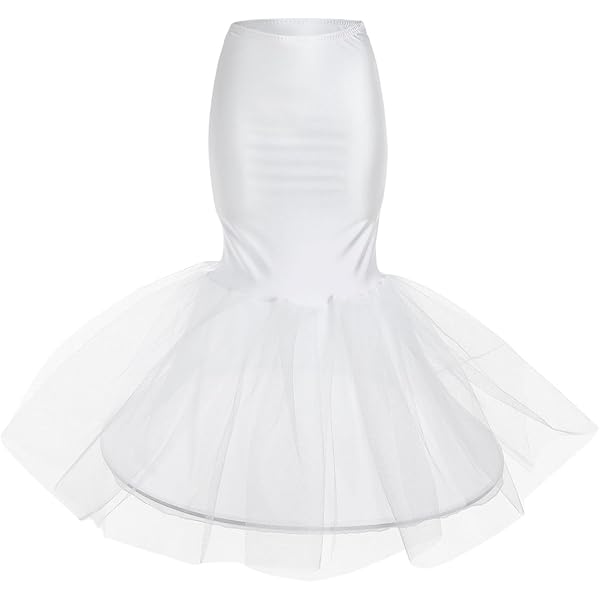 CharmingBridal A Line Bridal Petticoat Half Slip Dress Underskirt Crinoline  P001 White at Amazon Women's Clothing store