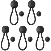 5 PCS Bungee Shock Cord Clip with Knobs, Pull Tie Down Tarp Canvas Knobs for Camping Tents Cargo Pool Awning Car Cover Holding Wire Hoses(Black)