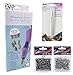 DARICE Rhinestone Hot-Fix Applicator Wand Kit: Setter Heat Bedazzler Tool with Tweezers, 750 Glass and Muticolor Stones, Natural