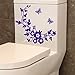 Mandystore Butterfly Mural Toilet Seat Wall Sticker for Bathroom Decoration Decals Decor (Purple)