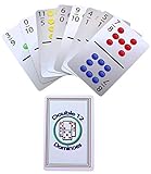 Double 12 Domino Playing Cards, 91 Travel-Sized Domino Cards with Color Dots and Numbers, Great for Mexican Train