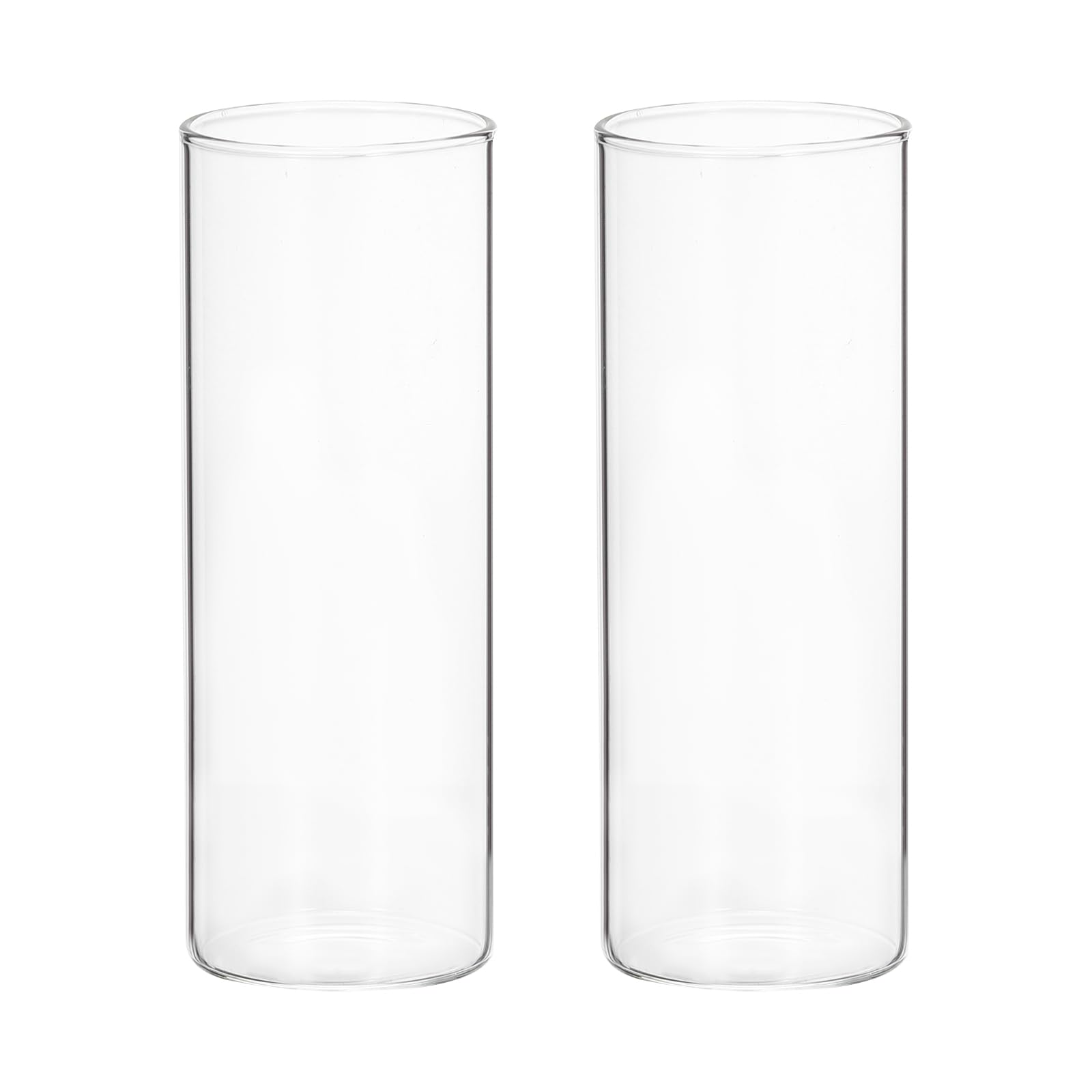 PATIKIL Glass Cylinder Vase, 2 Pcs 5.9" Tall and 2.2" Dia, Transparent, Modern Style, Table Top, Flowers, Solid Pattern, Perfect for Home Decor, Wedding Centerpieces