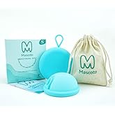 Mascoto Reusable Menstrual Disc Set (2 Pack) – Soft Medical-Grade Silicone, Leak-Resistant Design, Easy Removal Loop, 12-Hour Wear, Comfortable & Reusable Period Protection with Storage Pouch (Small)