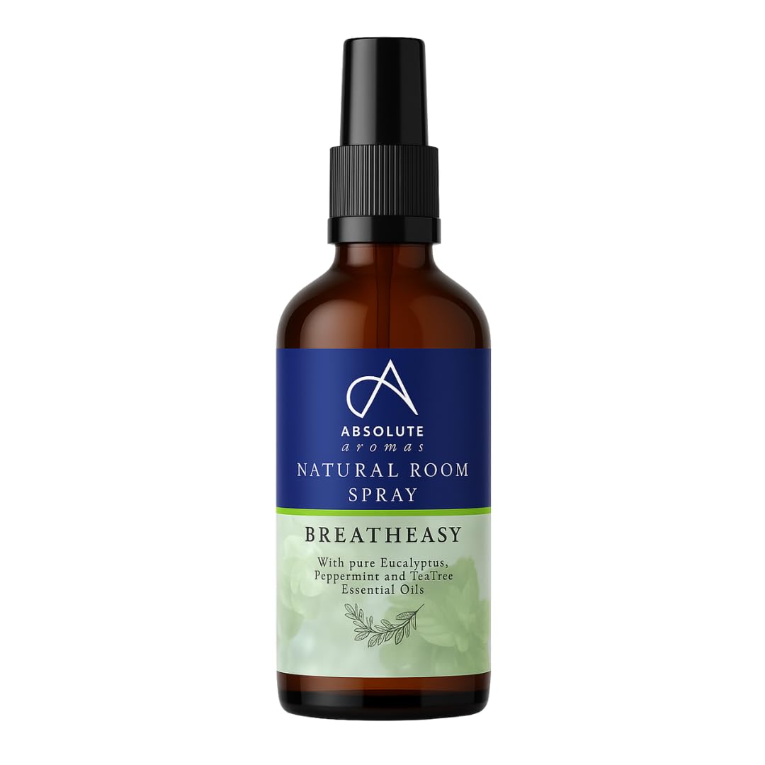 Absolute Aromas Natural Breatheasy Room Spray 30ml - A Blend of 100% Pure, Natural Essential Oils Including Tea Tree and Peppermint