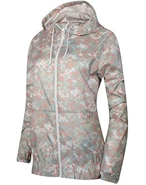 WOMEN'S MORNING VIEW WINDBREAKER hooded PRINTED Vintage Pink Print