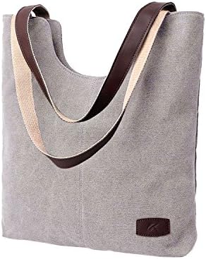 SELECTIA Heavy Duty Durable Cotton Canvas Tote Shoulder Bag for Women Men School Bag Washable with zipper closures for work for school grocery gym green guess grey heavy duty handbag heart 4 (Beige)