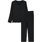 Latuza Women's Bamboo Viscose Pajamas Set Soft Button Down Long Sleeve Pjs Set