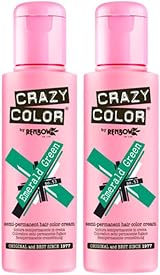 Crazy Color Emerald Green Hair Dye 2x 100ml Semi-Permanent Brand UK