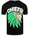 ShirtBANC Chiefin Smoking Native American Shirt Weed Feathered Helmet Design Tee