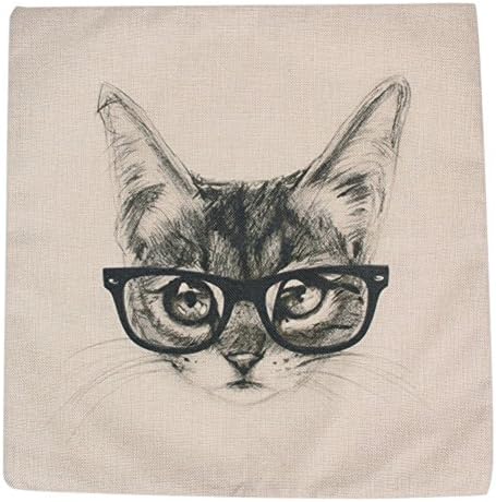 18x18 Inch Cotton Linen Decorative Throw Pillow Cover Cushion Case (H)