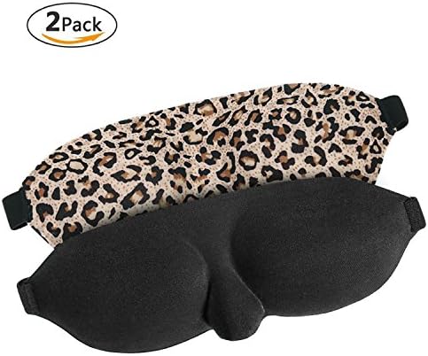 3D Contoured Sleep Eye Mask for Sleeping, Travel, Shift Work, Naps, Night Blindfold Eyeshade for Men Women (2 Pack)