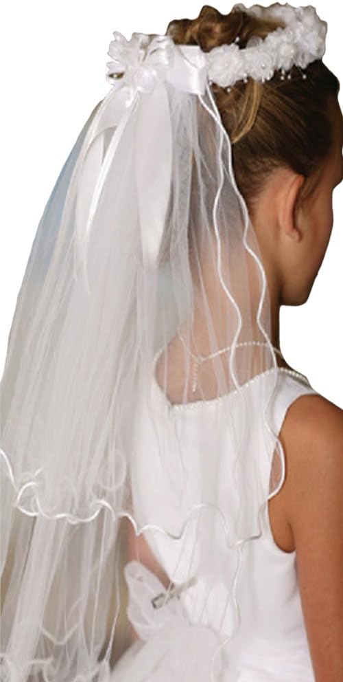 Communion Veils - First Communion Veil - Flower Wreath with Veil