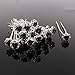 20pcs Rhinestone Rose Flower Hair Bobby Pin Crystal Bride Wedding Metal Hair Clip Decoration U Shape Jewelry Headpiece Accessories, Black