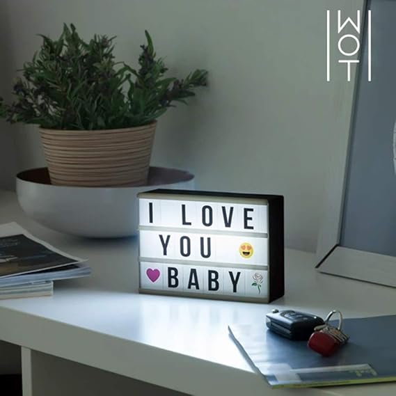 LED Cinematic Light Up Box With 60 Letters & Symbols Message Sign Board