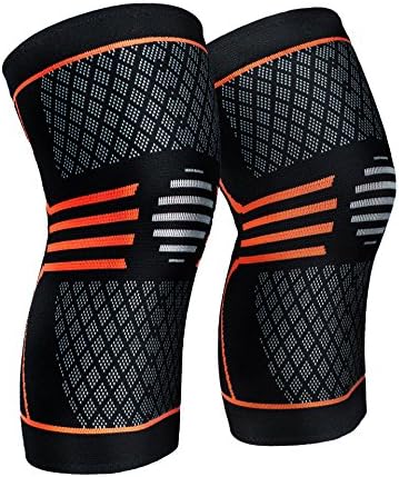 ZetHot Knee Compression Sleeve Support Brace（Pair） Knee Brace for Running, Jogging, Sports, Joint Pain Relief, Arthritis and Injury Recovery