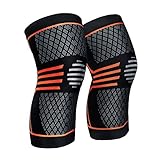 ZetHot Knee Compression Sleeve Support Brace（Pair Knee Brace for Running, Jogging, Sports, Joint Pain Relief, Arthritis and Injury Recovery