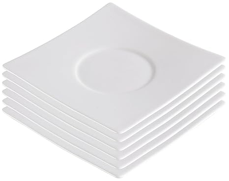 Rosenstein & Söhne Tafelgeschirr Porzellan: Untertasse'kuài' aus edlem Bone China, 6 Stück (Kaffeegeschirr)