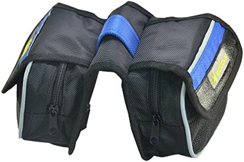 Mountain Bike Road Bicycle Cycling Front Frame Touch Bag Tube Pannier Saddle Bag Double Pouch