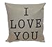 Lydealife xFF08;TM 18 X 18 Cotton Linen Decorative Couple Throw Pillow Cover Cushion Case Couple Pillow Case, Set of 2 - I Love You & Love you More LD094