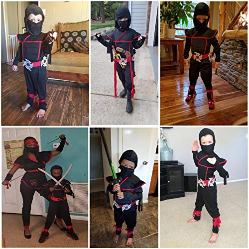 SATKULL Kids Ninja Costume with Halloween Ninja Accessories Boys Dress