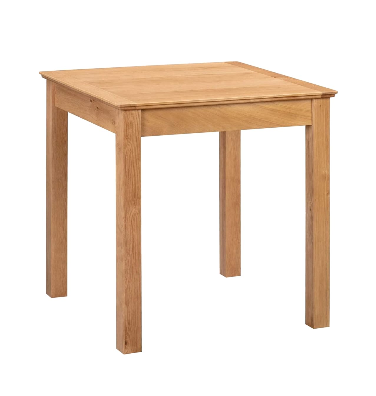 Hallowood Furniture Hereford Small Dining Table in Light Oak, Square-Shaped Solid Wooden Kitchen Table, Small Tables for Kitchen, Breakfast, Home, Office, or Café Use