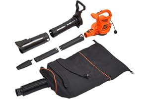 BLACK+DECKER Leaf Blower, Leaf Vacuum and Mulcher 3 in 1, Backpack Blowers for Lawn Care,250 mph Airflow, 400 cfm Delivery Power, Reusable Bag Included, Corded (BEBL7000)