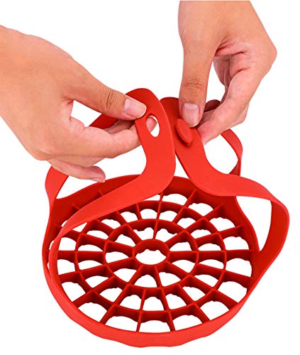 image for Lawei 2 Pack Presure Cooker Sling - Red Silicone Bakeware Sling for Po