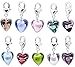 HooAMI 20PC Glass Heart Clip On Charm Fit Link Bracelet