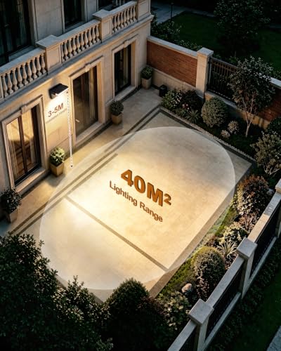 ledmo 60 W LED Outdoor Wall Lights with Motion Sensor Black Warm White 3000 K | 360° adjustable angle, wide lighting, robust and durable, IP65 waterproof design, outdoor/indoor, easy to manage