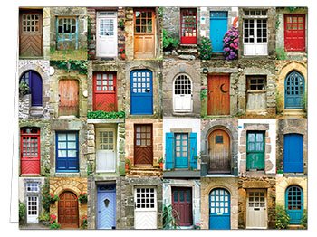 72 Note Cards - Display of Doors - 6 Designs - Blank Cards - Off-White Ivory Envelopes Included