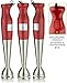 Ovente Multi Purpose Immersion Hand Blender with Detachable Stainless Steel Blades, 300 Watts, 2 Blending Speeds Stick Blender for Smoothies, Puree Baby Food, and Sauces, Red (HS580R)