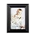 RPJC Solid Wood 3.5x5 Picture Frames and High Definition Glass for Table Top Display and Wall Mounting Photo Frame 2PK Black