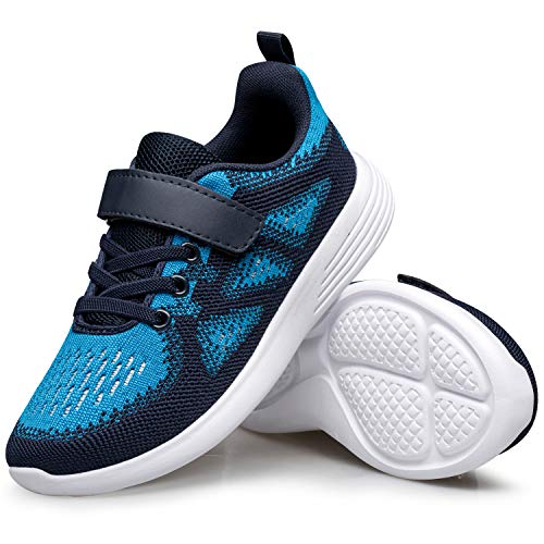 YHOON Kids Shoes Lightweight Breathable Athletic Sports Sneakers for Boys Girls Blue Toddler Size 8 at Amazon