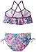 Kanu Surf Girls' Karlie Flounce Bikini Beach Sport 2 Piece Swimsuit, Ariel Purple, 14