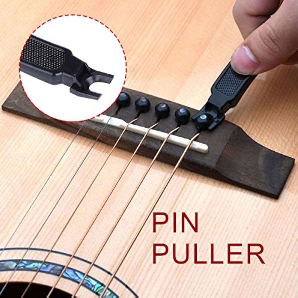 Black 3 In 1 Multifunction Guitar String Winder Cutter Pin Puller
