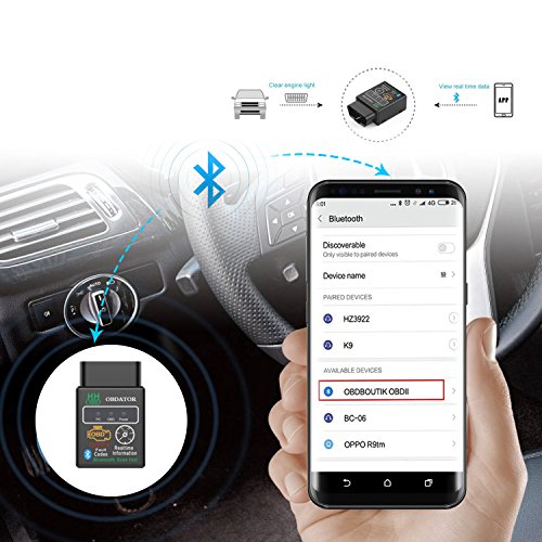 obdator Car Bluetooth OBD OBD2 Scanner Code Reader HH Advance Universal Vehicle Engine System Scanner OBD 2 OBDII Check Engine Light Diagnostic Scan Tool for Android PC - Thumbnail 2