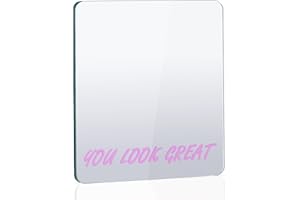 AZEZO You Look Great Magnetic Locker Mirror 6’’x7’’ - Frameless, Safe Rounded Corners & Polished Edge, Strong Magnets for Locker, Perfect Size for School, Workshop, Home - Always Cheerful!