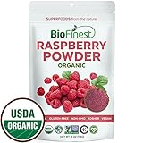 Biofinest Raspberry Juice Powder - 100% Pure Freeze-Dried Antioxidants Superfood - USDA Organic Vegan Raw Non-GMO - Boost Digestion Weight Loss - for Smoothie Beverage Blend (4 oz Resealable Bag)