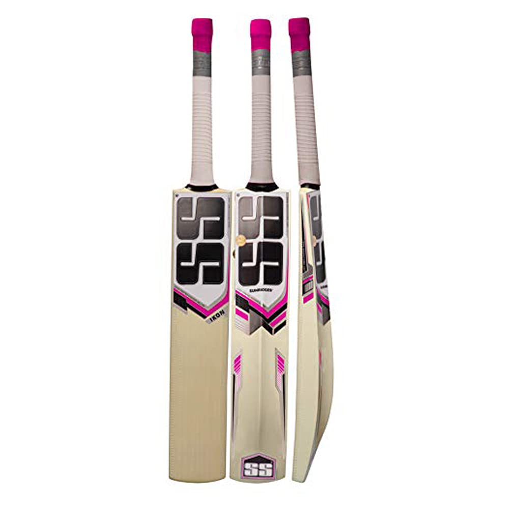 SS Ikon Cricket Bat For Mens and Boys (Beige, Size -2) | Material: Kashmir Willow | Lightweight | Free Cover | Ready to play | For Intermediate Player | Ideal For Leather Ball
