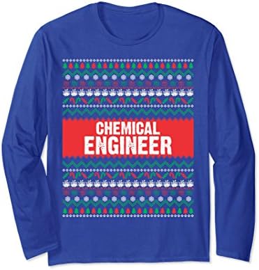 Unisex Chemical Engineer Ugly Christmas Long Sleeve T-Shirt Small Royal Blue