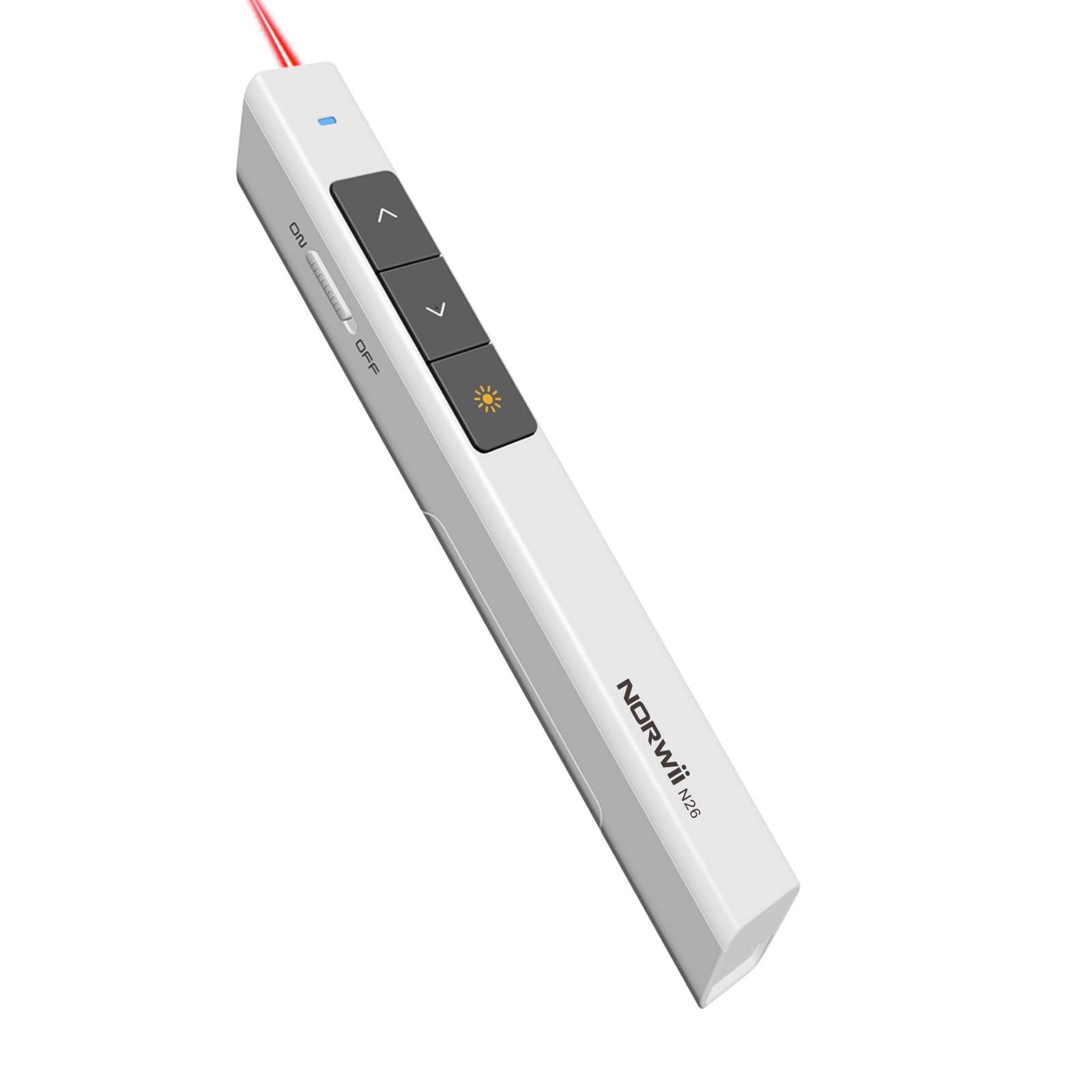 Norwii N26 Wireless Presentation Clicker, Presentation Remote, PowerPoint Clicker with Pointer for PowerPoint Presentations, Power Point Clicker Wireless Presenter (White)