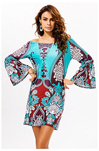Bamovo Women's Boho Floral Wrapped Strapless Short Tube Dresses Summer Beachwear