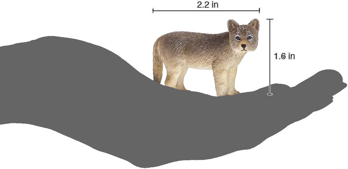 MOJO Wolf Cub Woodland Wildlife Animal Model Toy Figure, Gray - Image 3