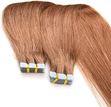 Chisonhair Tape in Hair Extensions Brazilian Virgin Human Hair Extensions 100g/pack 40pcs Remy Straight Hair color #27 (16")