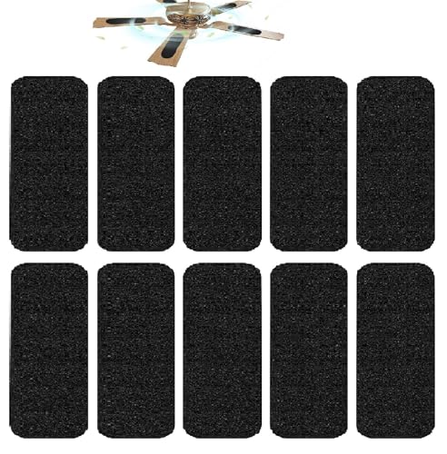 inYYTer 10 Pack Ceiling Fan Filters for Blades, Strong Activated Coconut Carbon Filter for Ceiling Fans, Universal Fit Unscented Charcoal Fan Air Purifier Pad