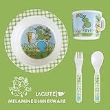 LAGUTE Melamine Dinnerware Lovely Set for Kids, BPA Free Dishwarer Safe (Cartoon Animals Series)