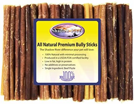 25 Pack 6 Inch Select All Natural Premium Beef Bully Sticks by Shadow River