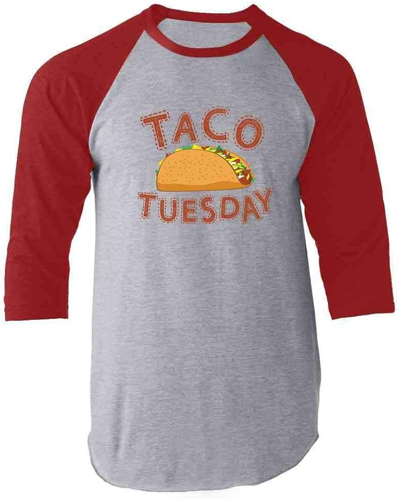 Taco Tuesday Cinco de Mayo Funny Cute Mexican Food Red L Raglan Baseball Tee Shirt