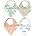 Copper Pearl 4 Pack Soft Cotton Baby Bibs for Drooling and Teething, Absorbent Drool Bibs for Baby Girl and Boy, Adjustable to Fit Newborns to Toddlers, Tons of Styles (Pacific)