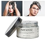 EZGO Professional Hair Color Wax Natural Ash Matte Long-lasting Strong Hair Lacquers Gel Cream 4.23 oz for Men and Women (White)